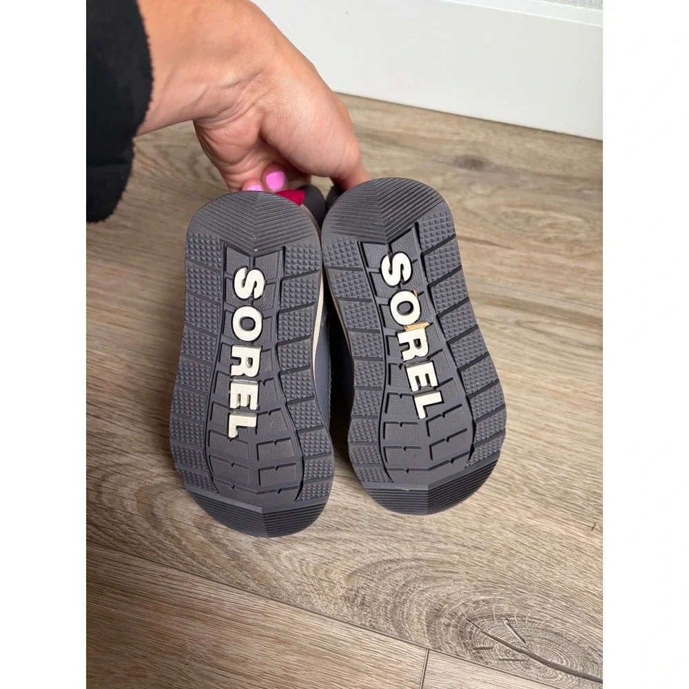 Sorel Whitney II Strap Kids Waterproof Winter Snow Boots Pink Grey NV3919-608 7